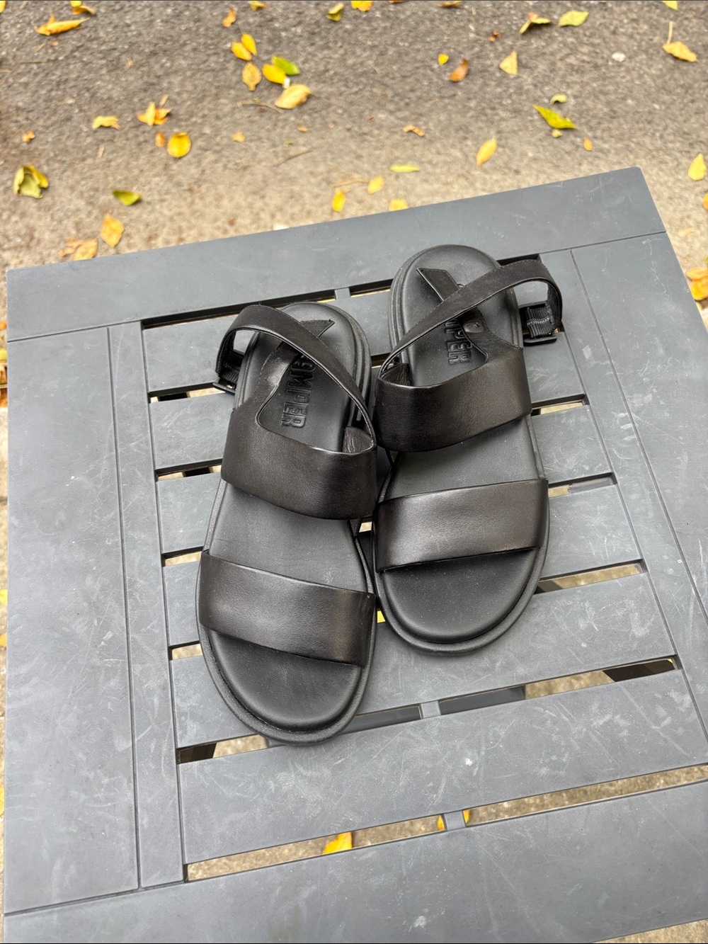 Camper Black Women's Leather Strap Sandals